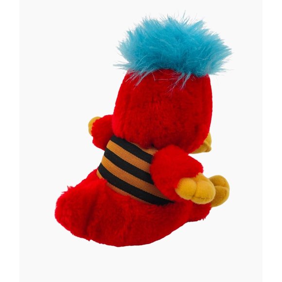 Cloud 9 Red Bird Blue Hair Soft Stuffed Animal Plush Toy Pet Striped Shirt - Picture 8 of 10